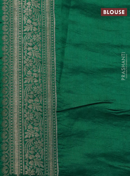 Chiniya silk saree red and green with allover bandhani prints & zari weaves and zari woven border