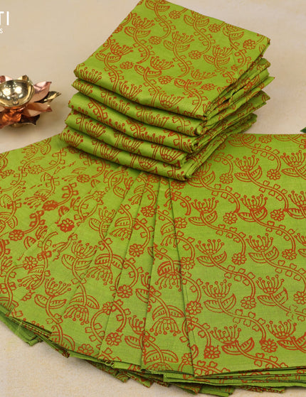 Block printed blouse bits lime green - pack of 10