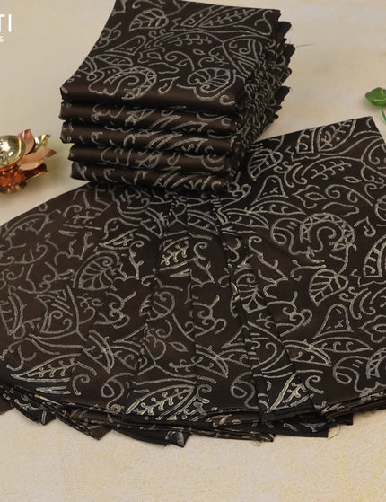 Block printed blouse bits dark brown - pack of 10