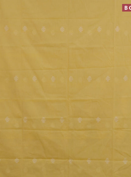 Khadi cotton sarees yellow with allover thread weaves and simple border