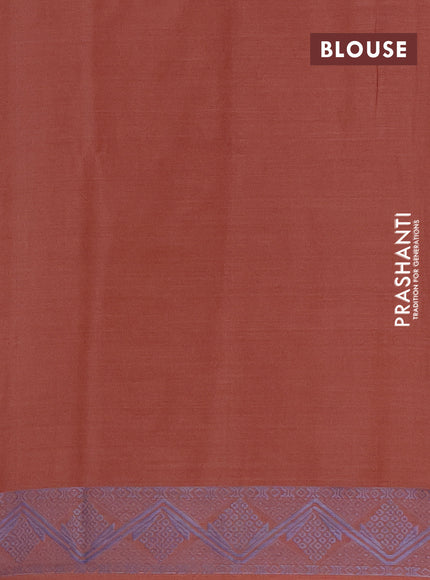 Khadi cotton sarees rust shade with thread woven floral buttas and woven border