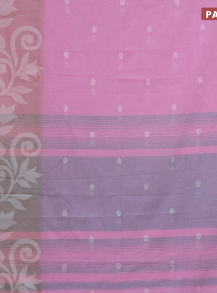 Khadi cotton sarees light pink and pastel pink with allover thread woven buttas in borderless style