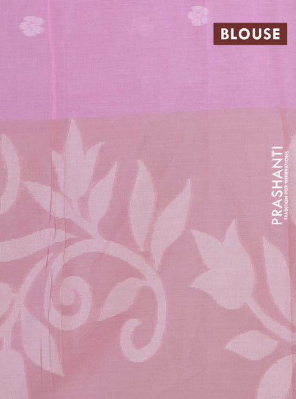 Khadi cotton sarees light pink and pastel pink with allover thread woven buttas in borderless style