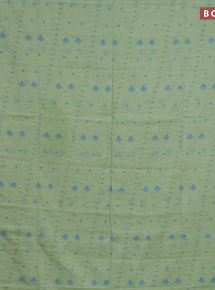 Khadi cotton sarees green shade and cs blue with allover thread woven butta weaves and simple border