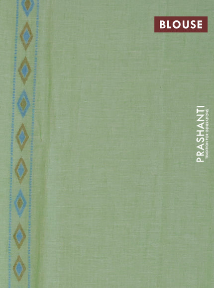 Khadi cotton sarees green shade and cs blue with allover thread woven butta weaves and simple border