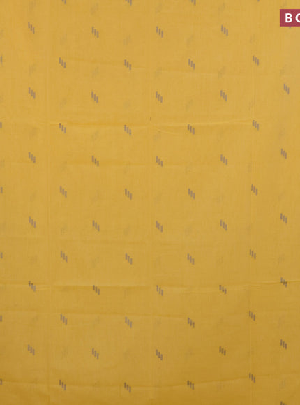 Khadi cotton sarees yellow with allover thread woven buttas and thread woven border