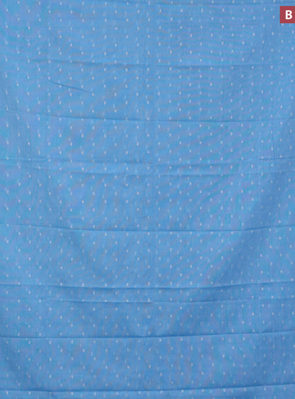 Khadi cotton sarees light blue and grey with allover thread woven buttas and thread woven border