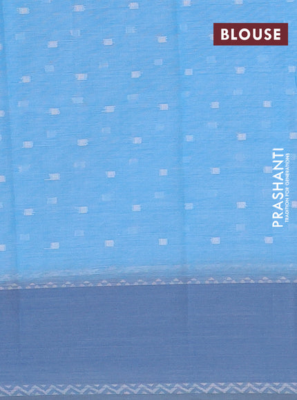 Khadi cotton sarees light blue and grey with allover thread woven buttas and thread woven border