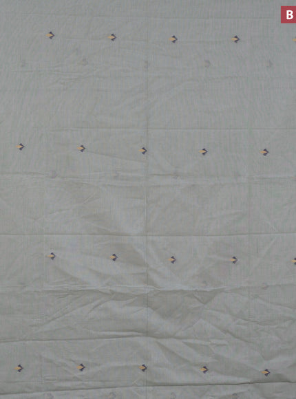 Khadi cotton sarees dual shade of grey with thread woven buttas and simple border