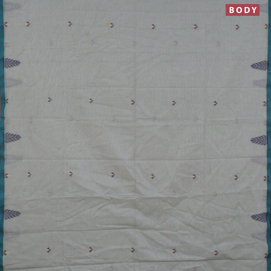 Khadi cotton sarees dual shade of grey with thread woven buttas and simple border