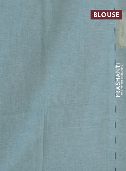 Khadi cotton sarees teal blue and teal green with thread woven buttas and simple border