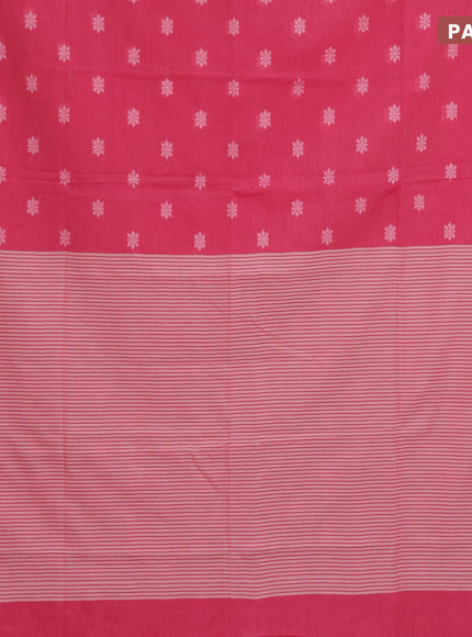 Khadi cotton sarees pink with thread woven floral buttas and simple border