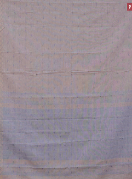 Khadi cotton sarees pastel grey with allover thread woven buttas and thread woven border