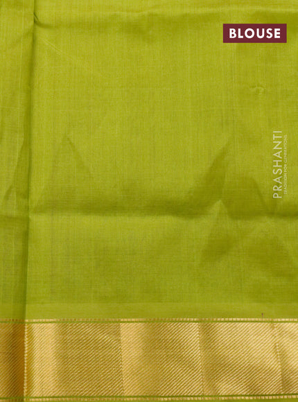 Silk cotton saree red and light green with plain body and zari woven border