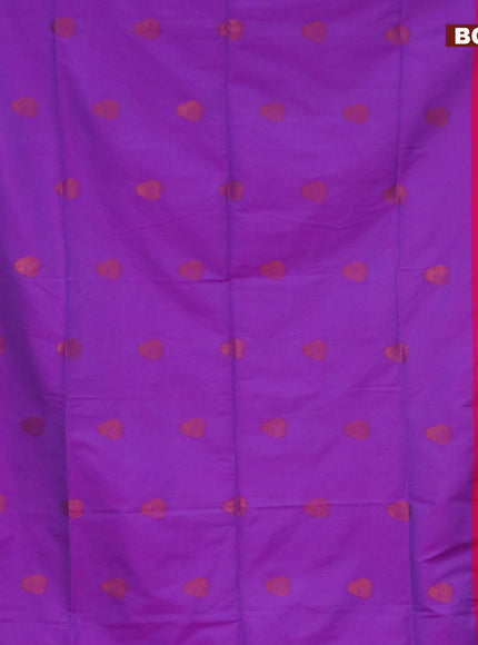 Semi soft silk saree purple and pink with copper zari woven buttas and zari woven butta border