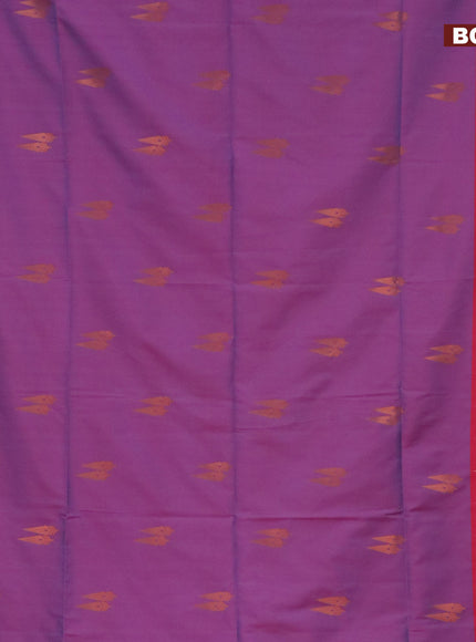 Semi soft silk saree dual shade of purple and pink with copper zari woven buttas and zari woven border