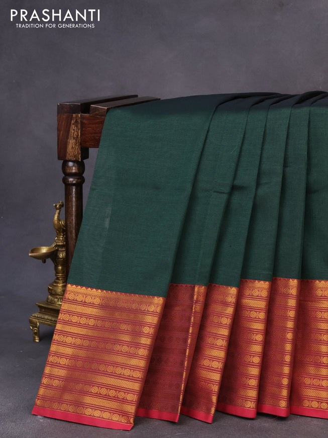 Mangalgiri silk cotton saree pastel grey and red with plain body and long zari woven border