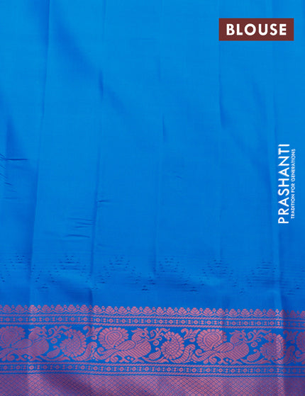 Pure gadwal silk saree pastel green and cs blue with allover checked pattern and thread woven border