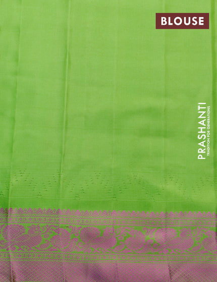 Pure gadwal silk saree cream and light green with allover checked pattern and thread woven border