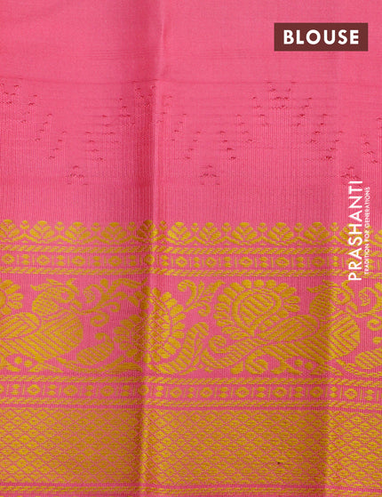 Pure gadwal silk saree sandal and pink with allover checked pattern and thread woven border