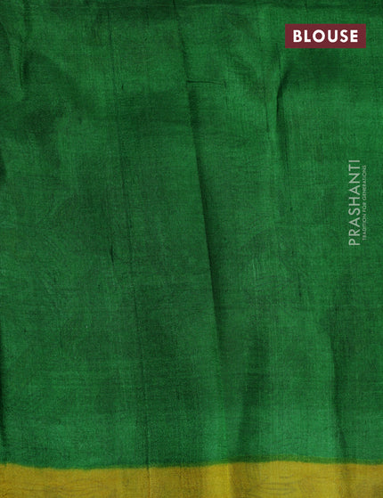 Bishnupuri silk saree pista green and green with butta prints and printed border