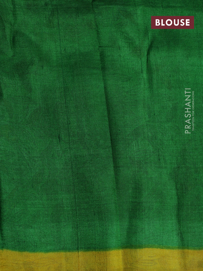 Bishnupuri silk saree pista green and green with butta prints and printed border