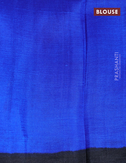 Bishnupuri silk saree light blue and royal blue with butta prints and printed border