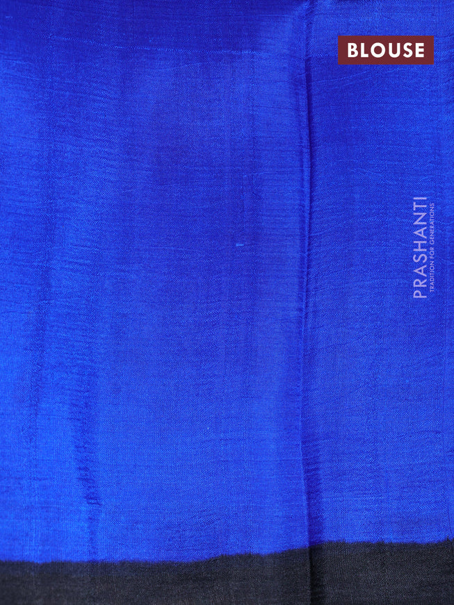 Bishnupuri silk saree light blue and royal blue with butta prints and printed border