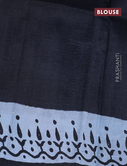 Bishnupuri silk saree grey and black with butta prints and printed border