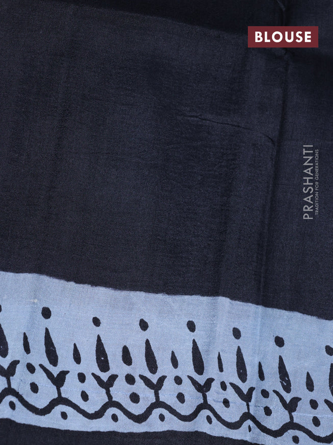 Bishnupuri silk saree grey and black with butta prints and printed border