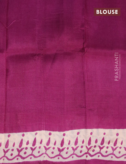 Bishnupuri silk saree sandal and purple with butta prints and printed border