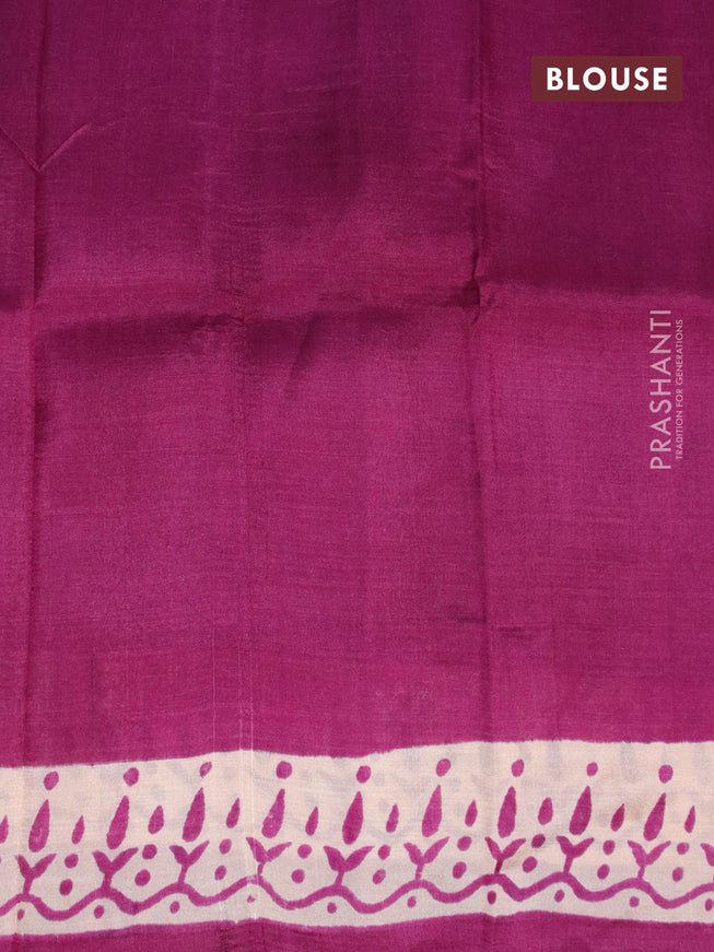 Bishnupuri silk saree sandal and purple with butta prints and printed border