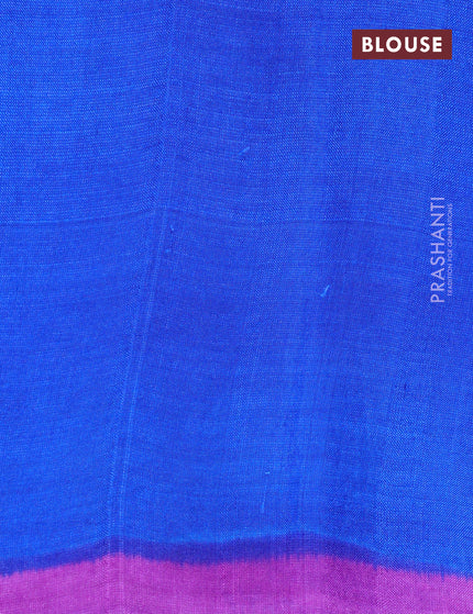 Bishnupuri silk saree light pink and blue with butta prints and printed border