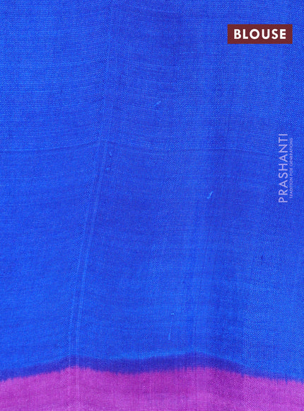 Bishnupuri silk saree light pink and blue with butta prints and printed border