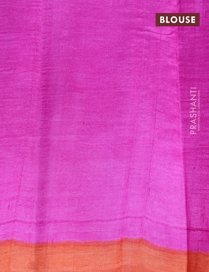 Bishnupuri silk saree cream and pink with butta prints and printed border