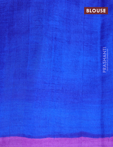 Bishnupuri silk saree lavender shade and blue with butta prints and printed border