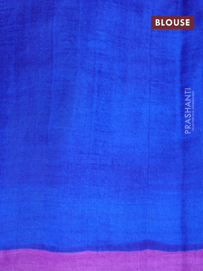 Bishnupuri silk saree lavender shade and blue with butta prints and printed border