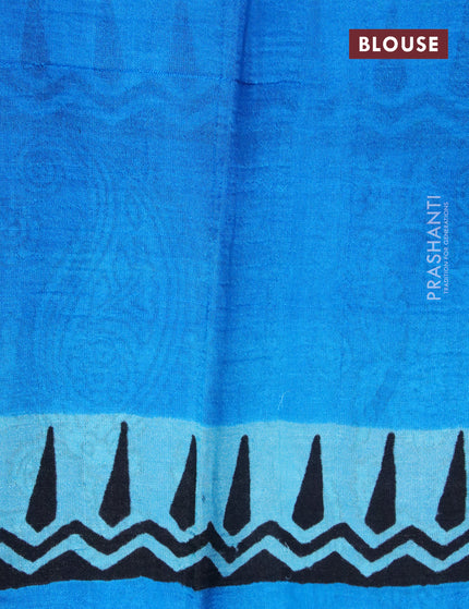 Bishnupuri silk saree light blue and cs blue with butta prints and printed border