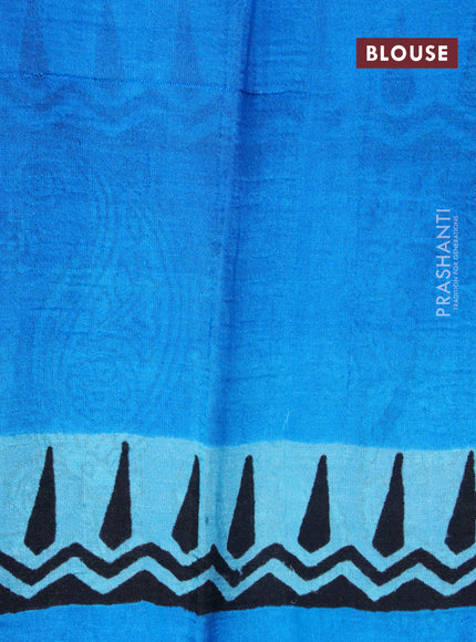 Bishnupuri silk saree light blue and cs blue with butta prints and printed border