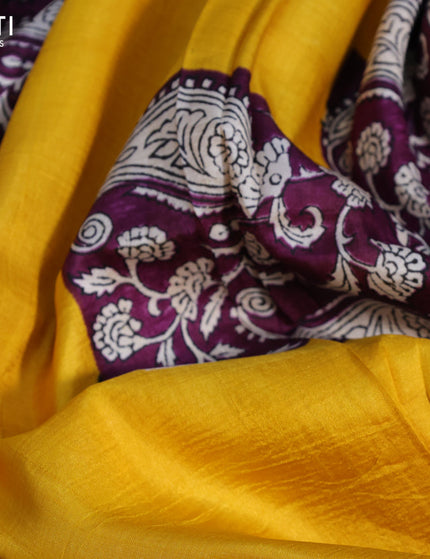 Bishnupuri silk saree cream and purple with butta prints and printed border