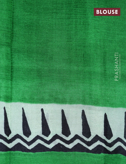 Bishnupuri silk saree pastel green and green with butta prints and printed border