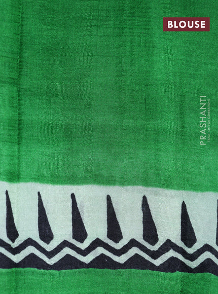 Bishnupuri silk saree pastel green and green with butta prints and printed border