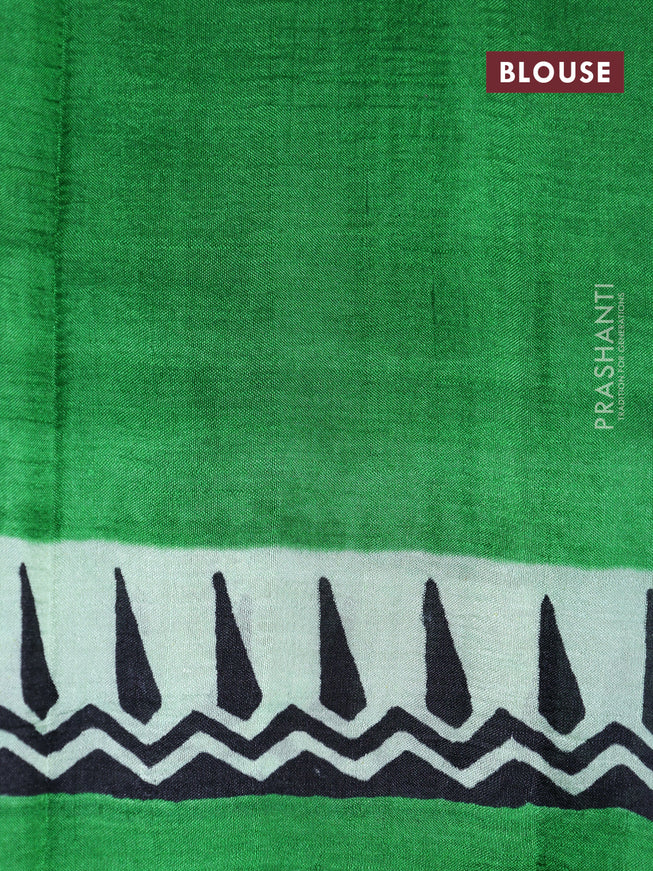 Bishnupuri silk saree pastel green and green with butta prints and printed border