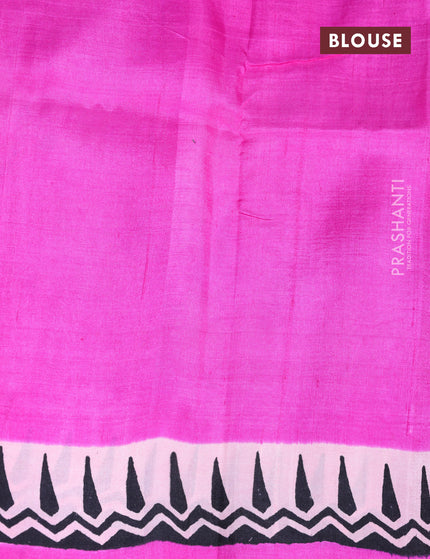 Bishnupuri silk saree light pink and pink with butta prints and printed border