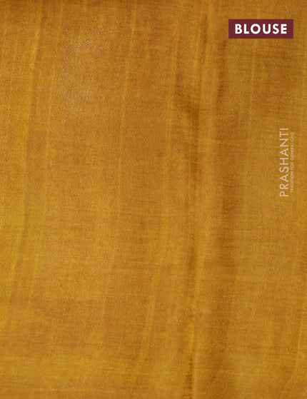 Bishnupuri silk saree cream and mustard shade with plain body and printed border