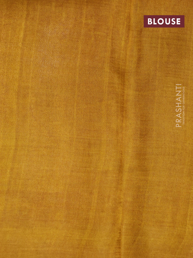 Bishnupuri silk saree cream and mustard shade with plain body and printed border