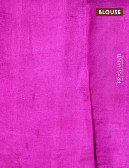 Bishnupuri silk saree lotus pink and blue with butta prints and printed border