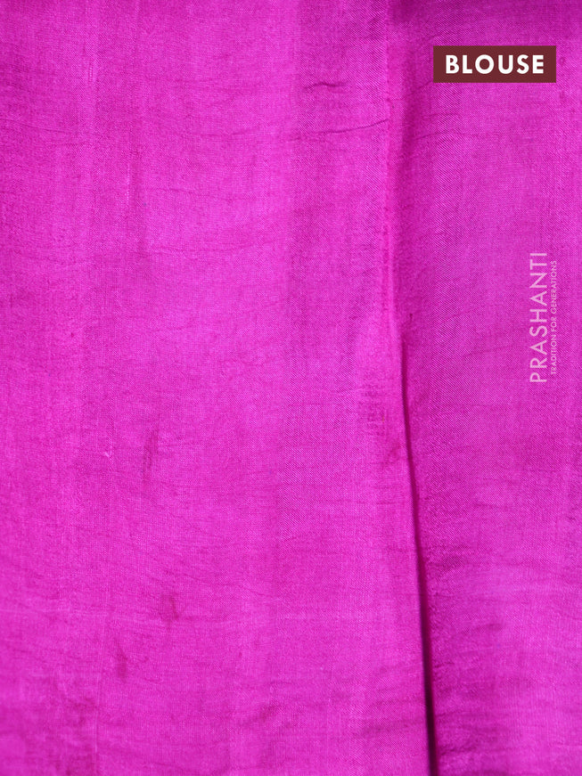 Bishnupuri silk saree lotus pink and blue with butta prints and printed border