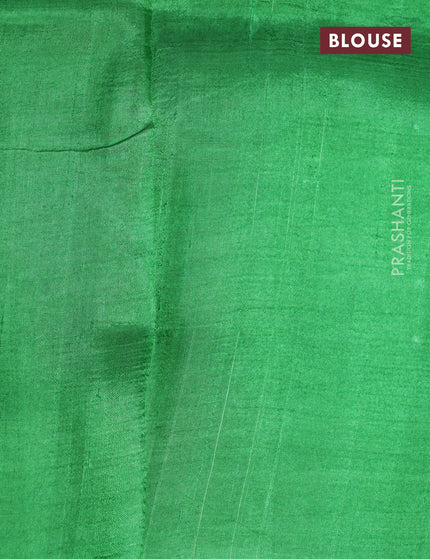 Bishnupuri silk saree pista green and black green with butta prints and printed border