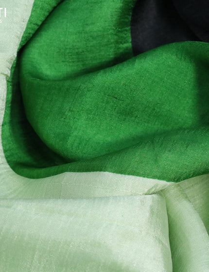 Bishnupuri silk saree pista green and green with butta prints and printed border